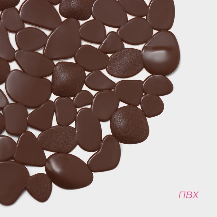 Коврик противоскользящий в ванну на присосках Доляна &laquo;Крупная галька&raquo;, 33&times;63 см, цвет МИКС