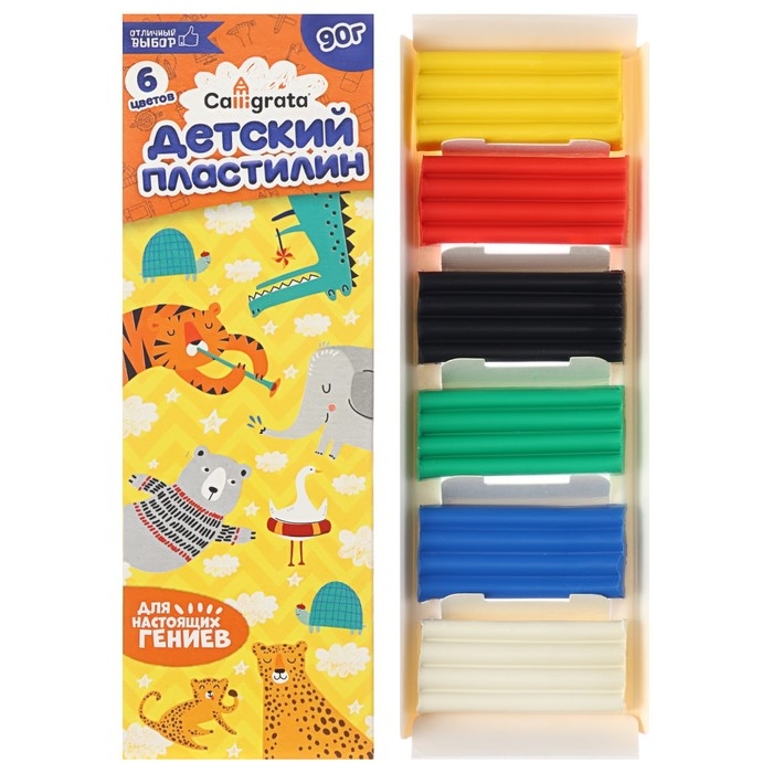 Пластилин Calligrata, 6 цветов, 90 г Пластилин Calligrata, 6 цветов, 90 г
