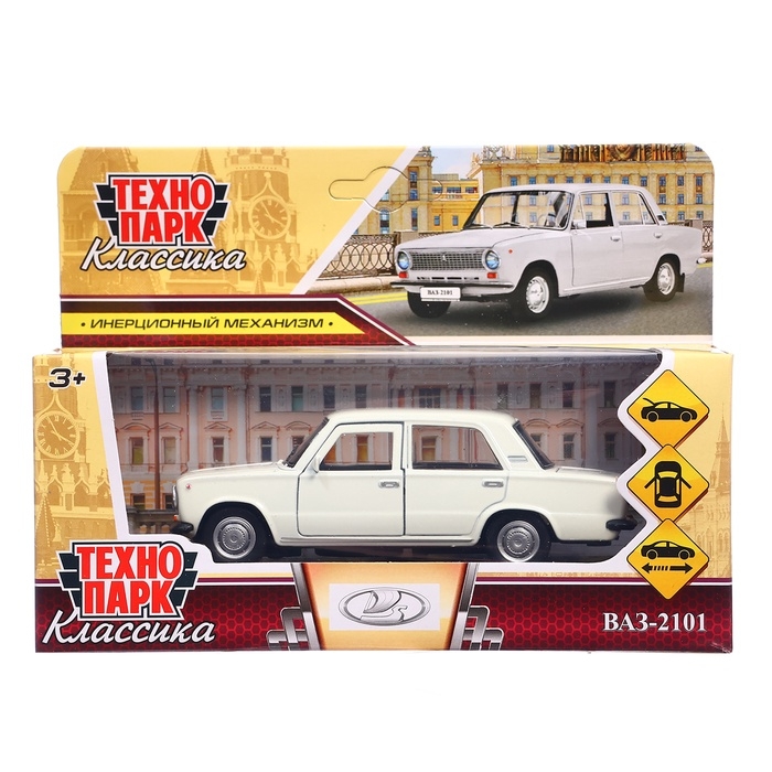 Машина металл Машина металл "ВАЗ-2101" 12 см, инерц, белый 2101-12-WH (72)