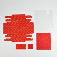 Коробка под 4 конфеты и шоколад с ячейками &laquo;Снежинки&raquo; 18 х 15 х 3 см, Новый год