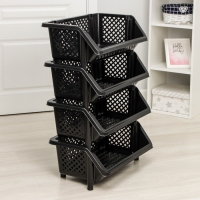 Этажерка напольная для хранения 4-х секционная &laquo;Эконом&raquo;, цвет МИКС