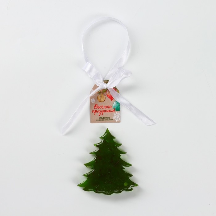 Новый год! Леденец в форме ёлки со вкусом яблока &laquo;Весёлого праздника&raquo;, 50 г