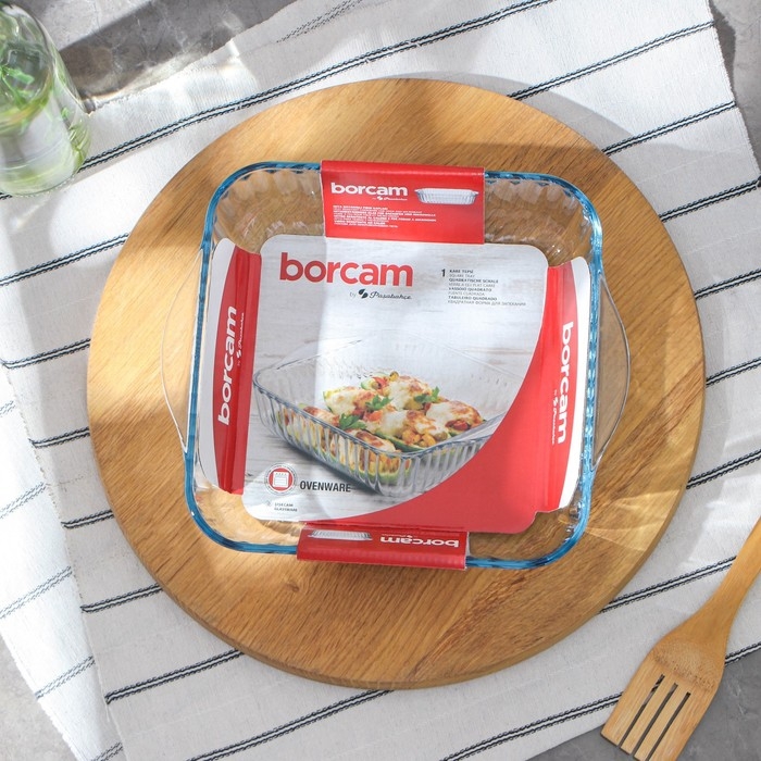 Форма для запекания и выпечки из жаропрочного стекла Borcam, 2 л Форма для запекания и выпечки из жаропрочного стекла Borcam, 2 л