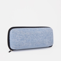 Футляр для очков на молнии, длина 17 см, цвет голубой Футляр для очков на молнии, длина 17 см, цвет голубой