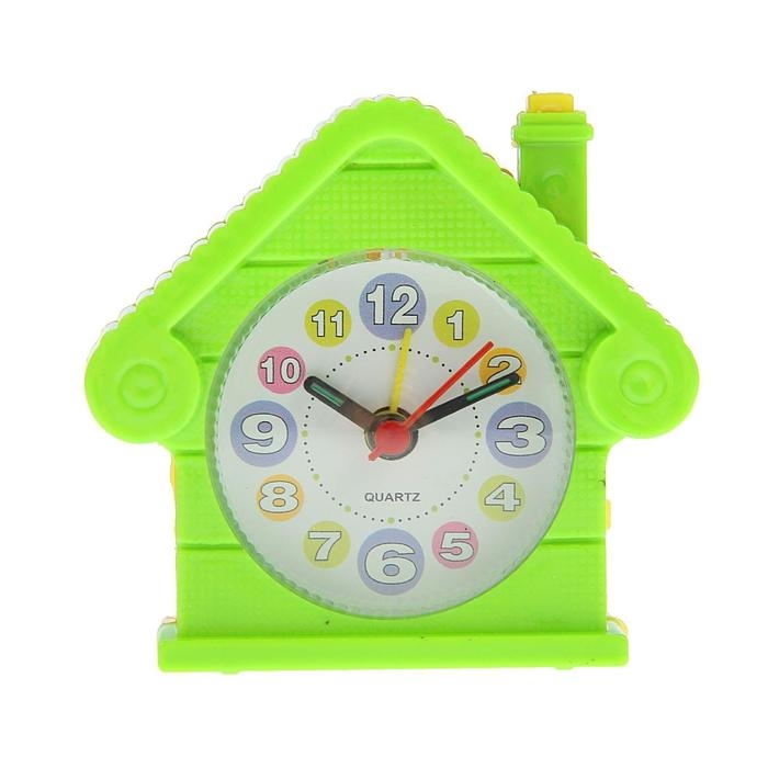 Часы настольные будильник детский с подсветкой Часы настольные будильник детский с подсветкой "Домик", 9 х 8.5 см, микс