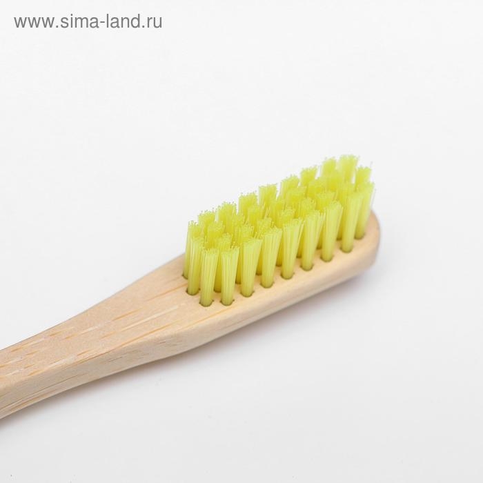 Бамбуковая зубная щётка средней жесткости, микс цветов
