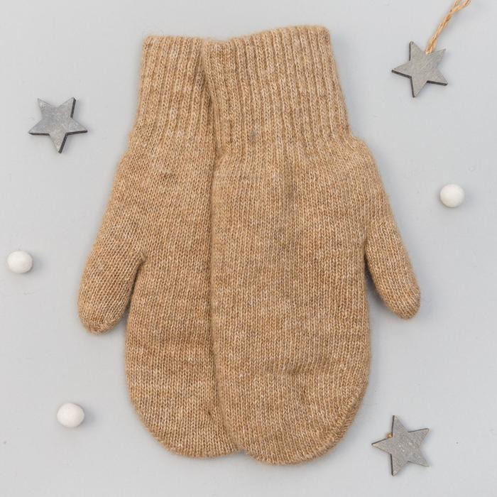 Варежки женские из монгольской шерсти, цвет бежевый, размер 17-19 (6,5-7,5) Варежки женские из монгольской шерсти, цвет бежевый, размер 17-19 (6,5-7,5)