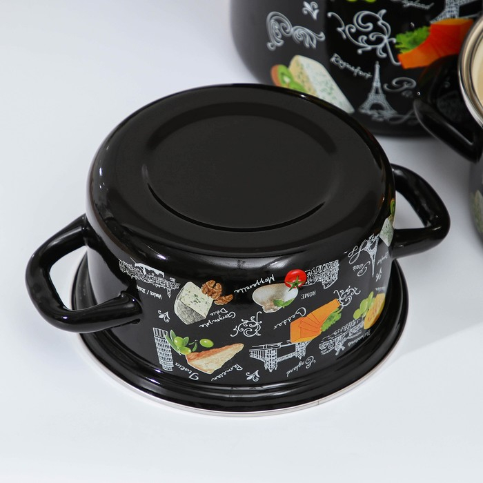 Набор кастрюль &laquo;Сыр 5-1 Экстра&raquo;, 3 предмета: 1,5 л, 2,3 л, 5 л, крышки, индукция