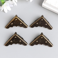 Уголок металл "Растительный" бронза набор 4 шт 3х3 см Уголок металл "Растительный" бронза набор 4 шт 3х3 см