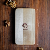 Менажница деревянная прямоугольная Доляна, 18&times;10 см, 2 секции, берёза, пропитана маслом