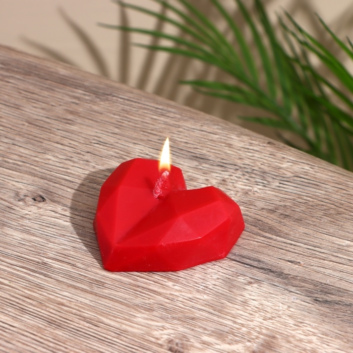 Свеча Свеча "Сердце гранёное" 4х6х2 см, соевый воск