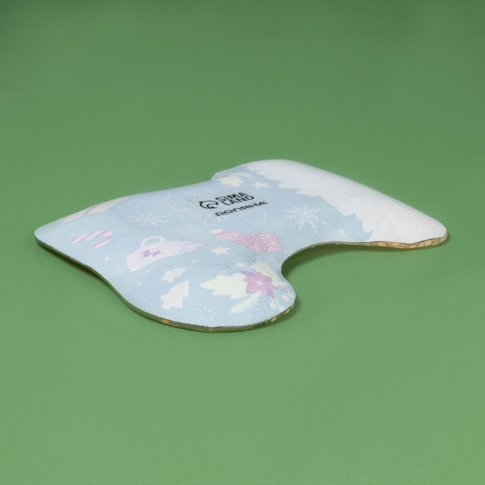 Блюдо стеклянное сервировочное Доляна «Сапожок. С Новым годом», 16×14 см, цвет зелёный Блюдо стеклянное сервировочное Доляна «Сапожок. С Новым годом», 16×14 см, цвет зелёный