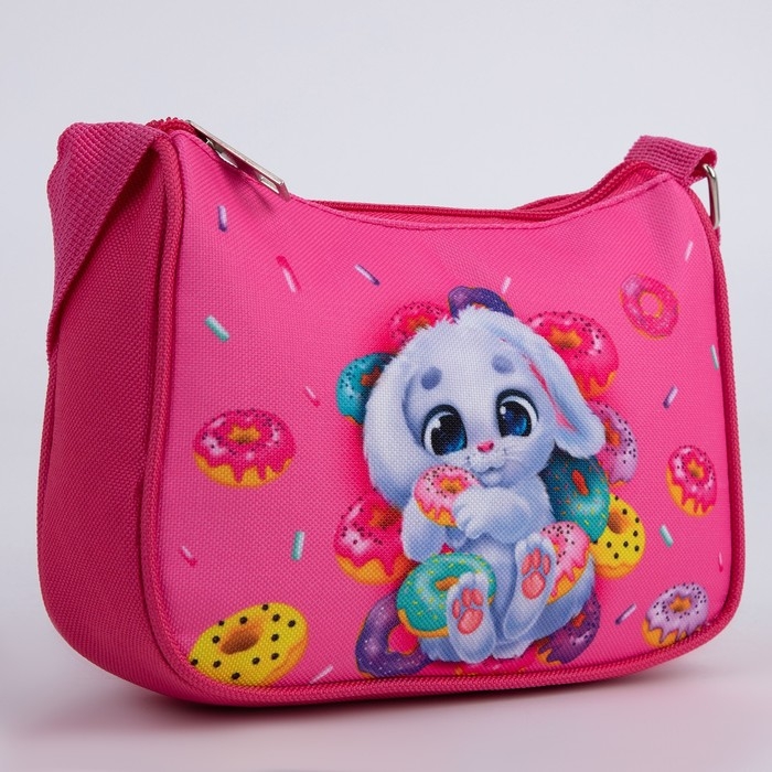 Сумка детская, текстильная, &laquo;Зайка и пончики&raquo; 4 см х 17 см х 13 см