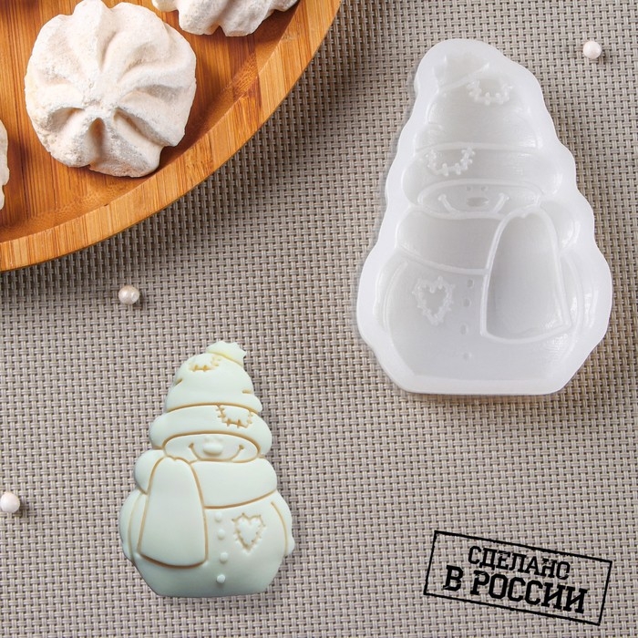 Силиконовый молд &laquo;Снеговик&raquo;, 9,5&times;6,5 см, цвет прозрачный