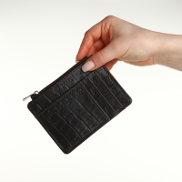 Визитница кожаная, TEXTURA, 8 карт, цвет коричневый