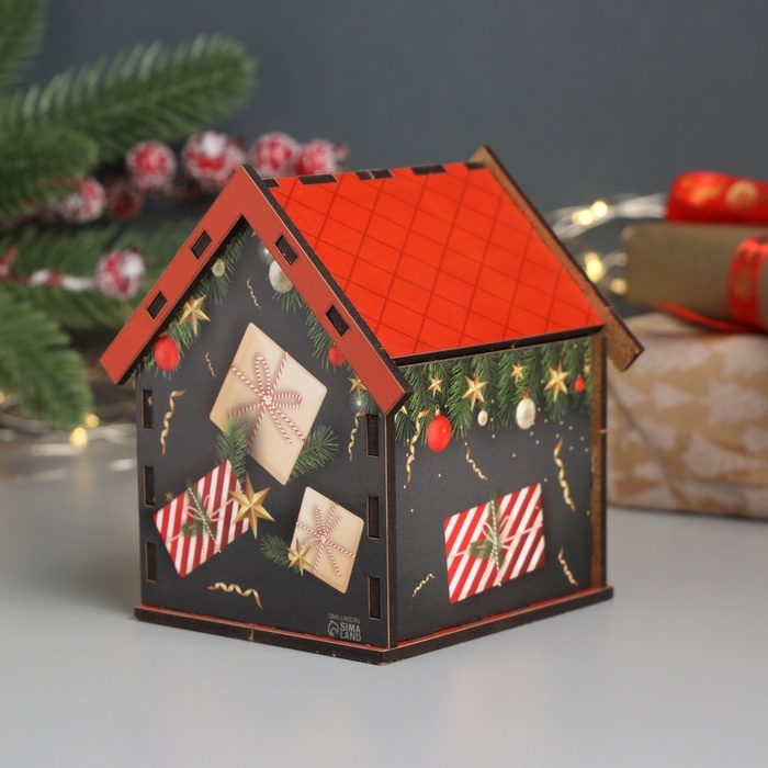Новогодний чайный домик Новогодний чайный домик "Счастья в НГ" 10,5х9,5х12 см