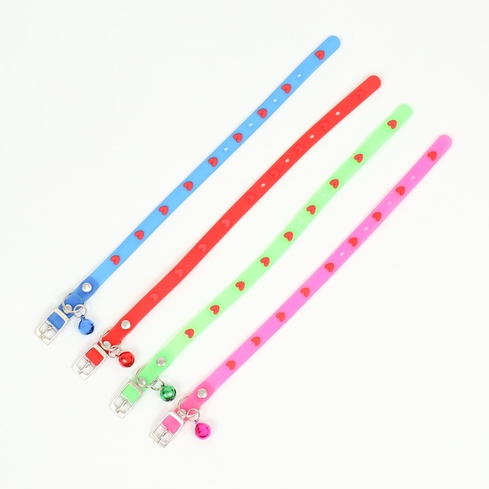 Ошейник из морозостойкого мягкого пластика "Люблю сердечно", 30 х 1 см, микс цветов