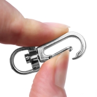 Карабин металлический, 37 &times; 13 мм / 10 &times; 2 мм, 10 шт, цвет серебряный