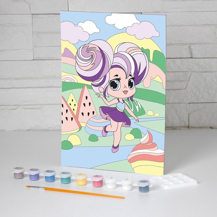 Картина по номерам для детей &laquo;Сладкая девчонка&raquo;, 20 х 28,5 см