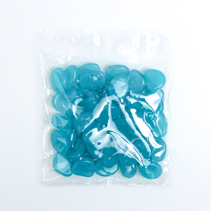 Светящийся декор Светящийся декор "Галька" бирюзовая, 100гр / фракция 2-3см