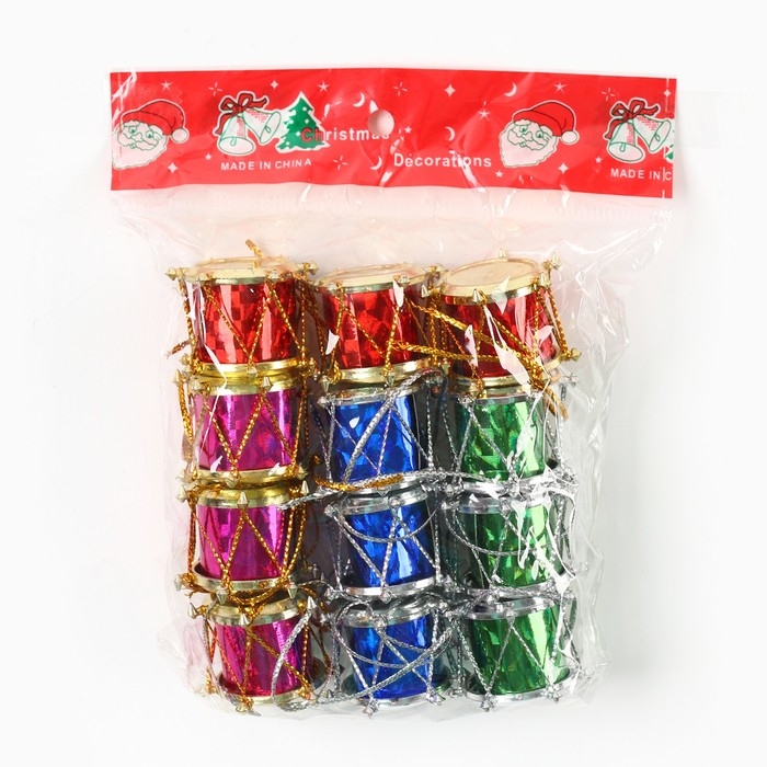 Ёлочные игрушки новогодние &laquo;Барабаны&raquo;, на Новый год, МИКС