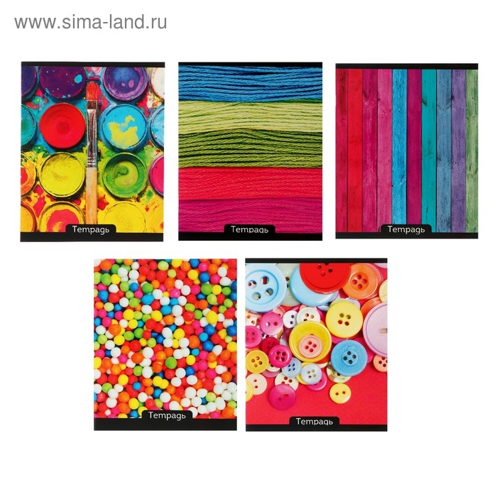 Тетрадь 48 листов в клетку Calligrata Тетрадь 48 листов в клетку Calligrata "Яркие цвета", обложка мелованный картон, УФ-лак, блок офсет, МИКС