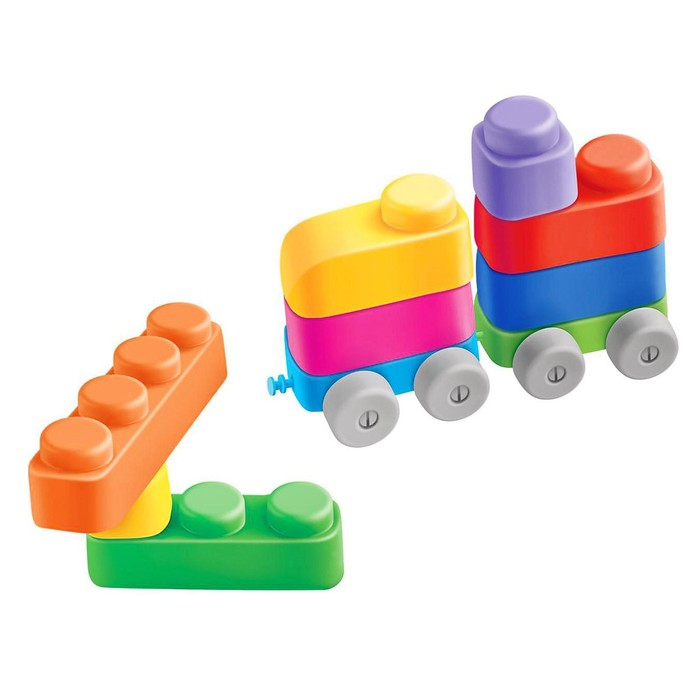 Конструктор &laquo;Мягкие кирпичики plus. Весёлый транспорт&raquo;, 10 деталей, колёсики