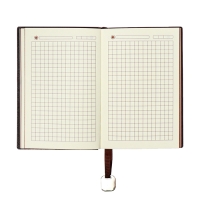 Органайзер, А6, 116 листов, клетка, обложка кожзам, коричневый срез, черный