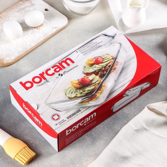 Форма для запекания прямоугольная Borcam, 1,3/0,9 л, 28,6&times;16&times;5 см, с крышкой