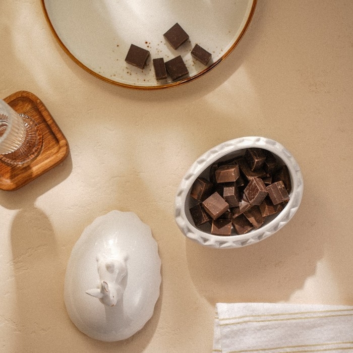 Конфетница керамическая SL Home «Пасхальные кролики», 15,5×12×16 см, цвет белый Конфетница керамическая SL Home «Пасхальные кролики», 15,5×12×16 см, цвет белый