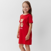 Футболка детская удлиненная KAFTAN "Мишка в шарфе" р.32 (110-116)