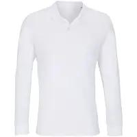 Рубашка поло унисекс с длинным рукавом Planet LSL, белая, размер 3XL