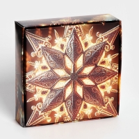 Новый год. Коробка под 4 конфеты "Новогодняя звезда", 12,6 х 12,6 х 3,8 , кондитерская упаковка Новый год. Коробка под 4 конфеты "Новогодняя звезда", 12,6 х 12,6 х 3,8 , кондитерская упаковка
