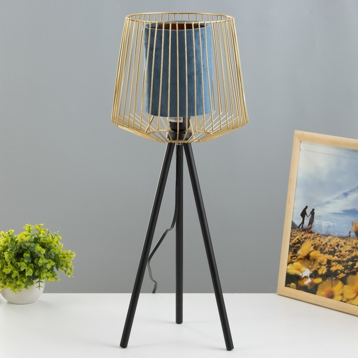 Настольная лампа 42872/1BK Е27 40Вт синий золото 24х24х57см RISALUX Настольная лампа 42872/1BK Е27 40Вт синий золото 24х24х57см RISALUX