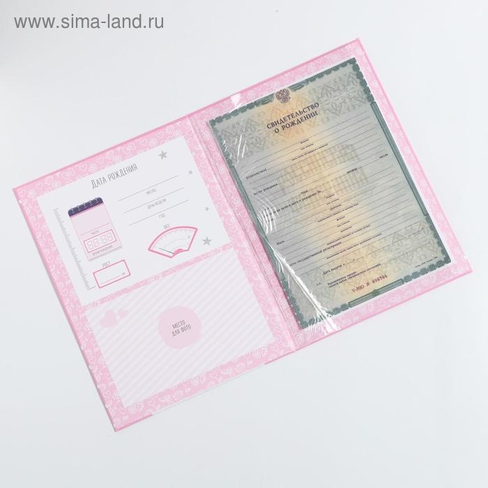 Папка для свидетельства о рождении для девочки &laquo;Мишка&raquo;, А4