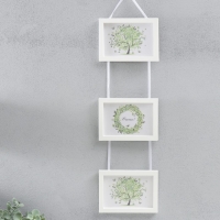 Фоторамка тройная на тесьме  L-3 10х15 см  белый (пластиковый экран)