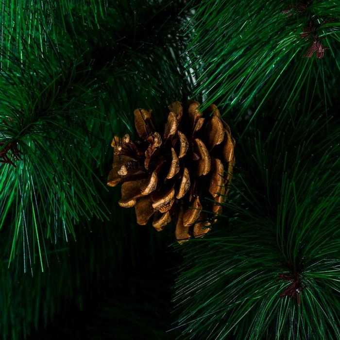 Кедр зеленый шишки 90 см, d нижнего яруса 60 см, d игл 10 см, 57 веток, пласт подставка