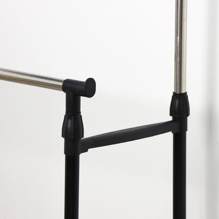 Стойка - вешалка напольная для одежды Доляна, телескопическая, 2 перекладины 80&times;43&times;90(160) см