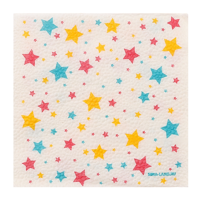 Салфетки бумажные однослойные Салфетки бумажные однослойные "Звёзды" 24х24 см, набор 50 шт.