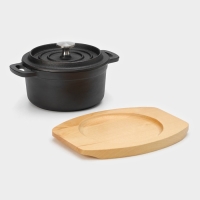 Кастрюля чугунная с крышкой Magma «Хотан», 750 мл, 18,6×14×7 см, индукция, цвет чёрный Кастрюля чугунная с крышкой Magma «Хотан», 750 мл, 18,6×14×7 см, индукция, цвет чёрный