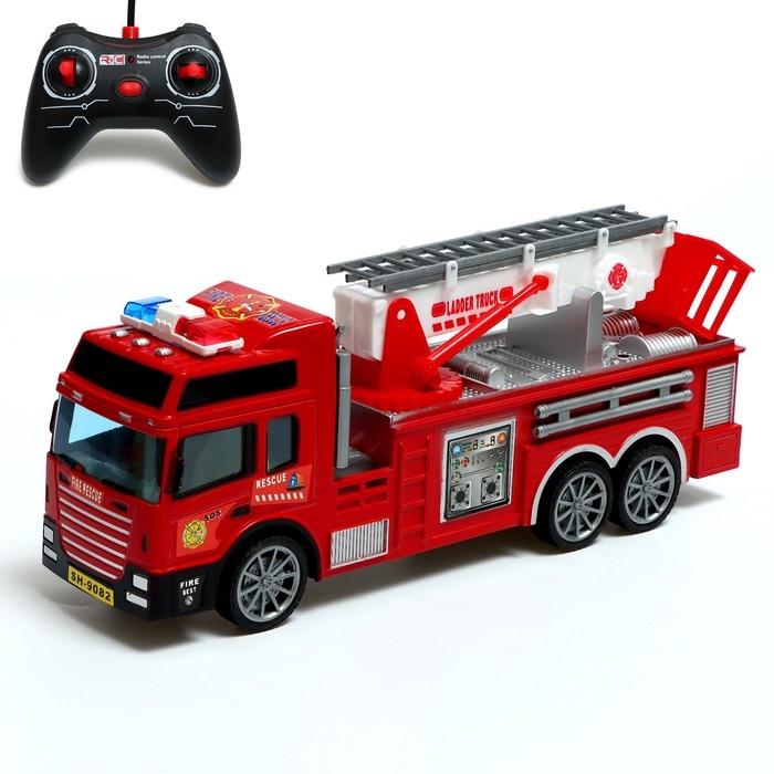 Машина радиоуправляемая &laquo;Пожарная&raquo;, с выдвижной лестницей, работает от батареек