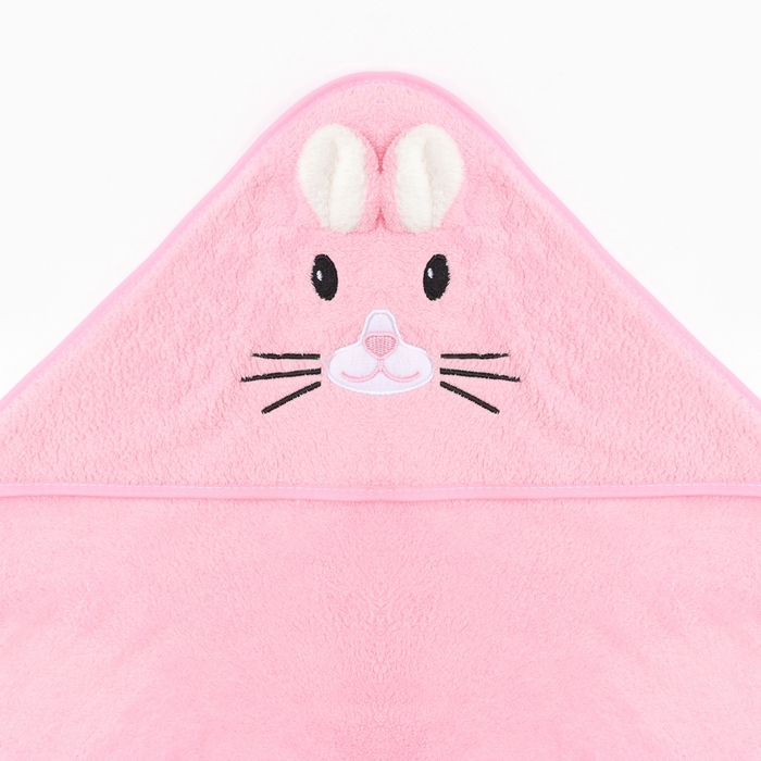 Полотенце-уголок LoveLife Полотенце-уголок LoveLife "Зайчик", цв. розовый, 80х80 см, 100% пэ, микрофибра