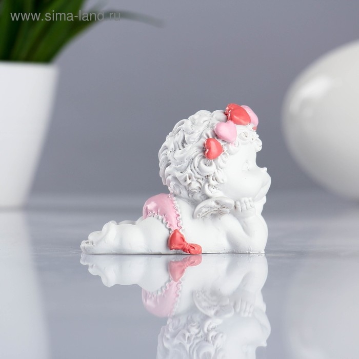 Фигура Фигура "Ангел лежит личико на ручках" 8х5,5х6,5см