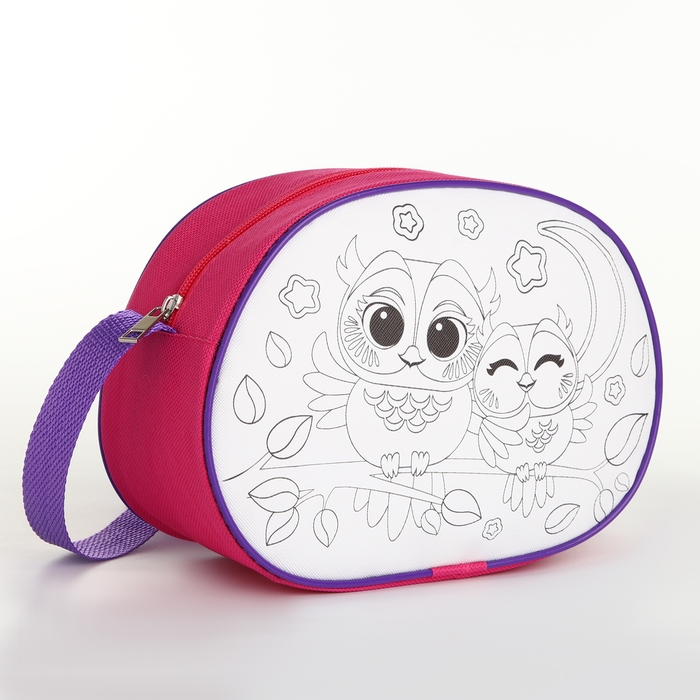 Набор для творчества: Сумка раскраска &laquo;Совы&raquo;, 22х16 см, отдел на молнии