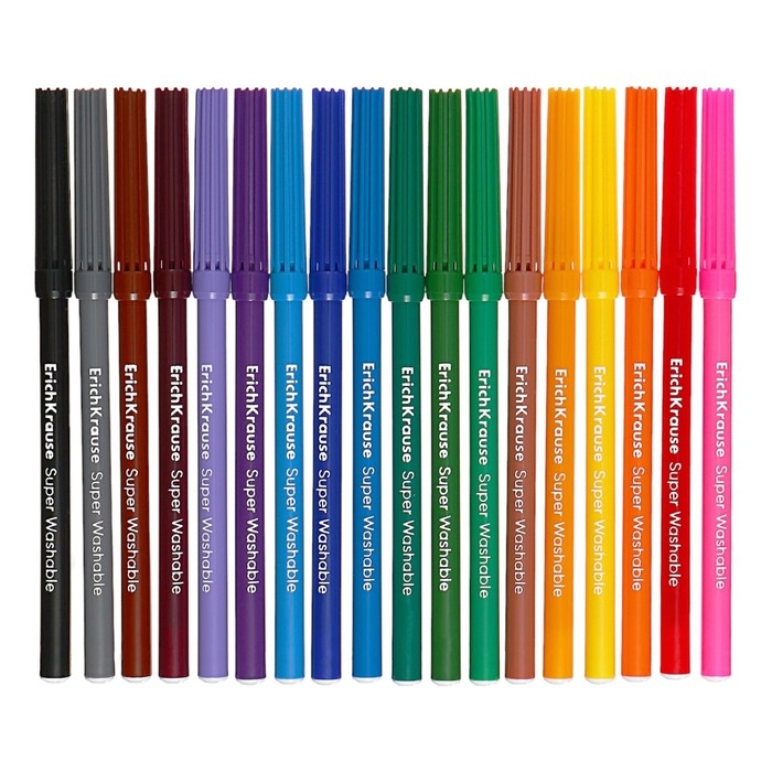 Фломастеры 18 цветов, ErichKrause, Jolly Friends Super Washable, вентелируемый колпачок, МИКС