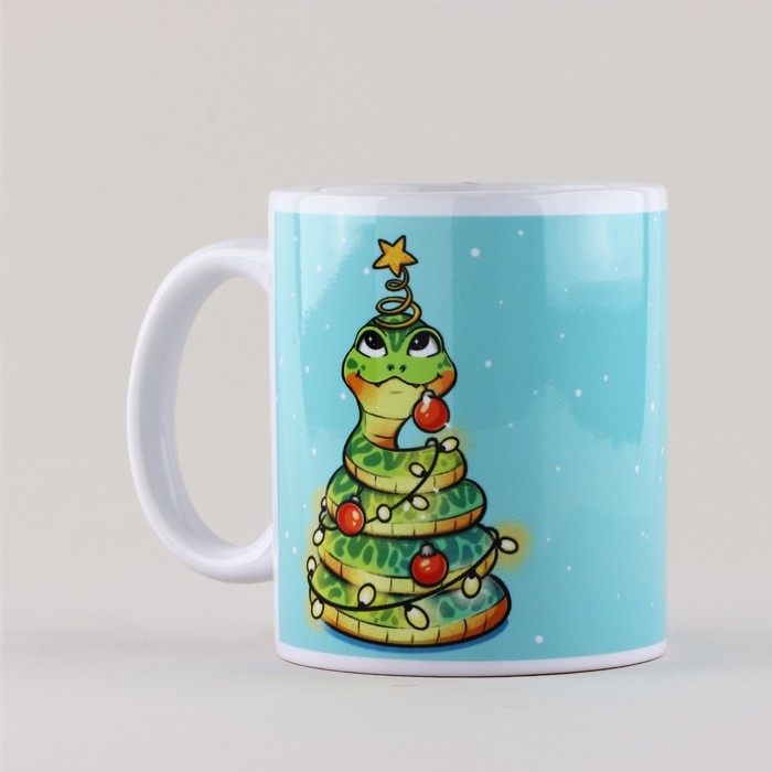 Кружка новогодняя керамическая &laquo;Светись&raquo;, 320 мл, цвет голубой