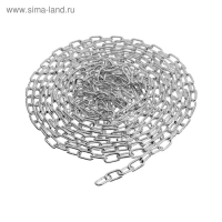 Цепь короткозвенная ТУНДРА krep, DIN766, диаметр 5 мм, сварная, оцинкованная, 10 м