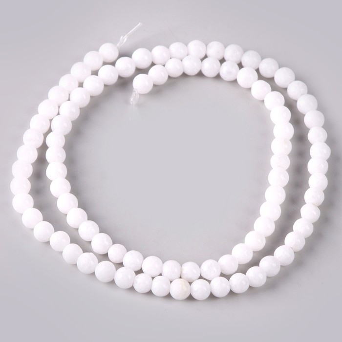 Бусины из натурального камня &laquo;Белый агат&raquo; набор 90 шт., размер 1 шт. &mdash; 4 мм