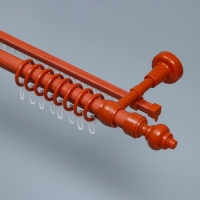 Карниз двухрядный, ширина 180 см, d=28 мм, пластиковые элементы, цвет черешня Карниз двухрядный, ширина 180 см, d=28 мм, пластиковые элементы, цвет черешня