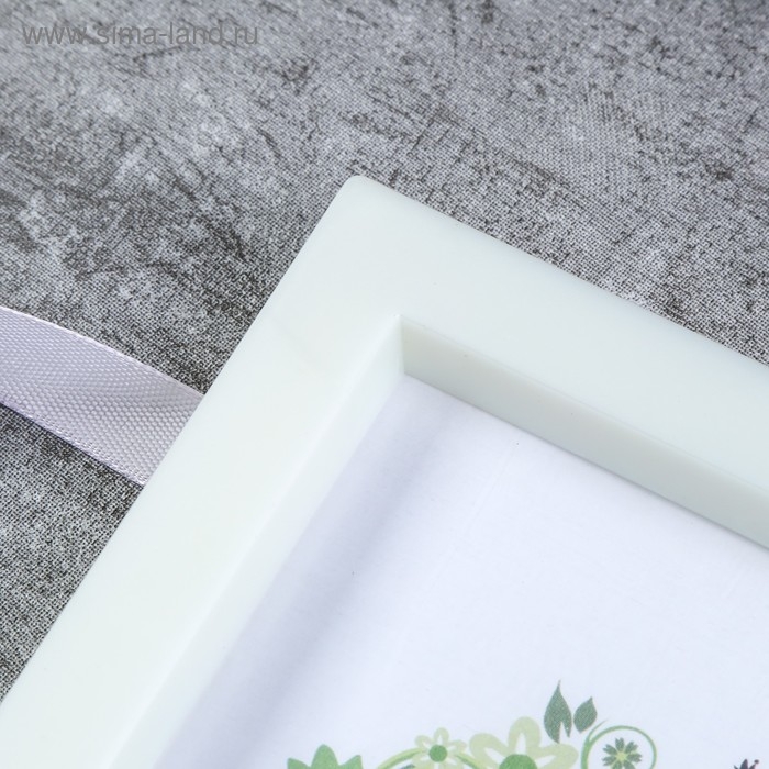 Фоторамка двойная на тесьме  L-3 10х15 см  перламутр (пластиковый экран)